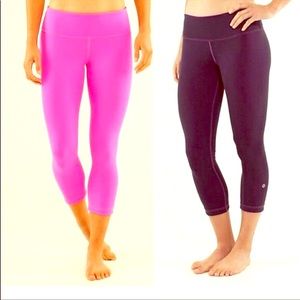 Reversible Lululemon pink/black cropped leggings